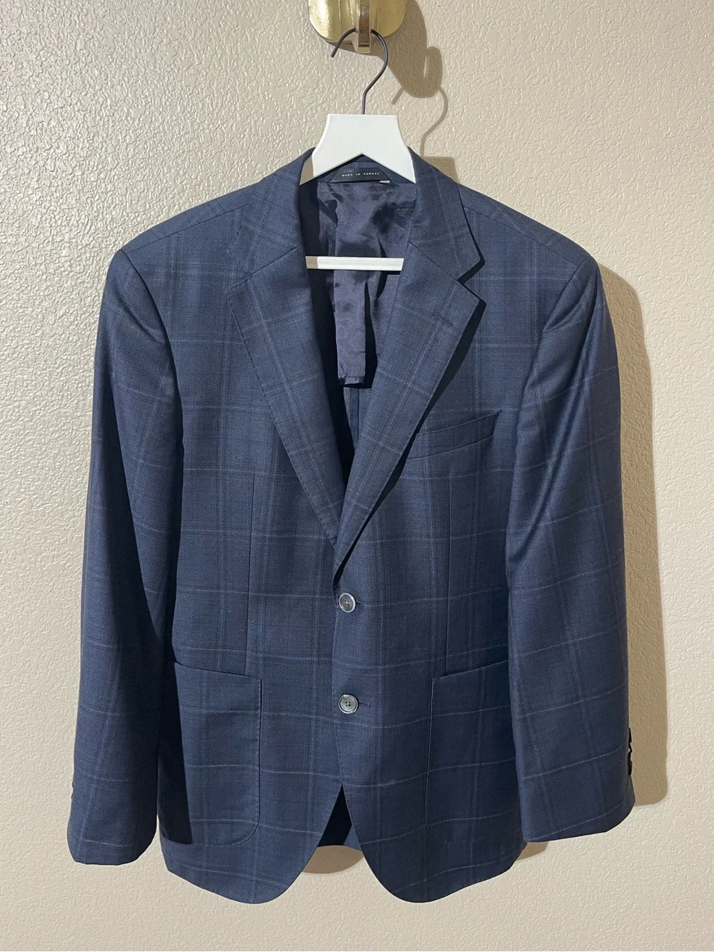 Hugo Boss Navy Windowpane Sport Coat
